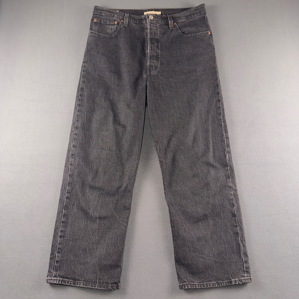 Levis Premium Ribcage Straight Ankle Jeans W32 L27 Black High Rise 72693-0181
